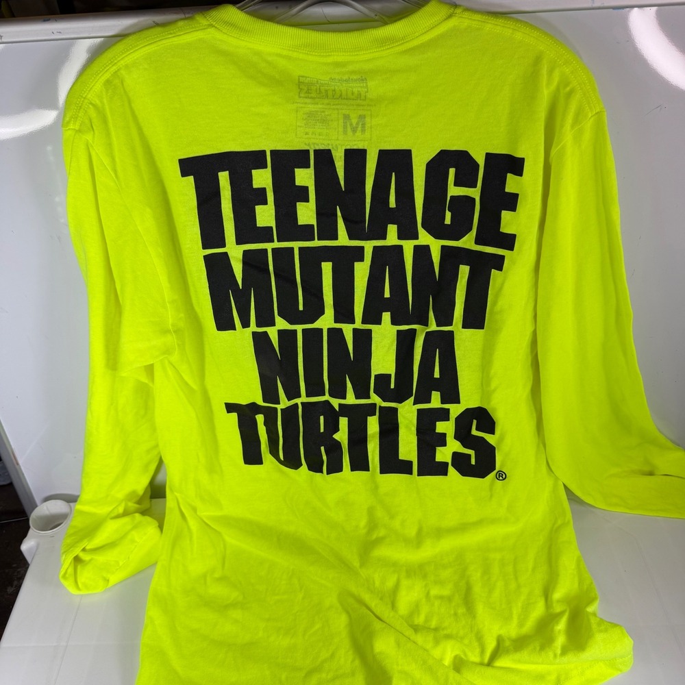 Nickelodeon Teenage Mutant Ninja Turtles Long Sleeve T Shirt Neon Loot Crate M - Picture 4 of 4